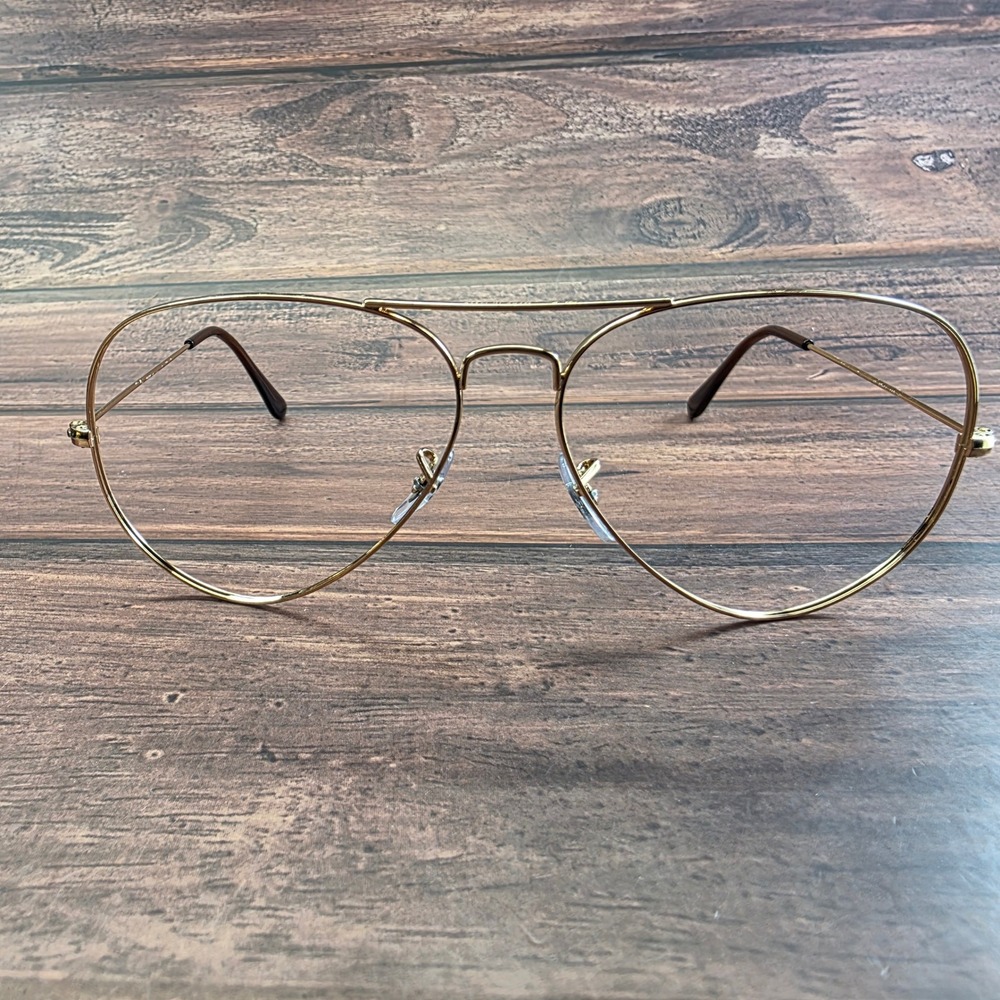 Ray-Ban RB6489 Gold Aviator Optical Glasses Frames Made in Italy 58-14-140